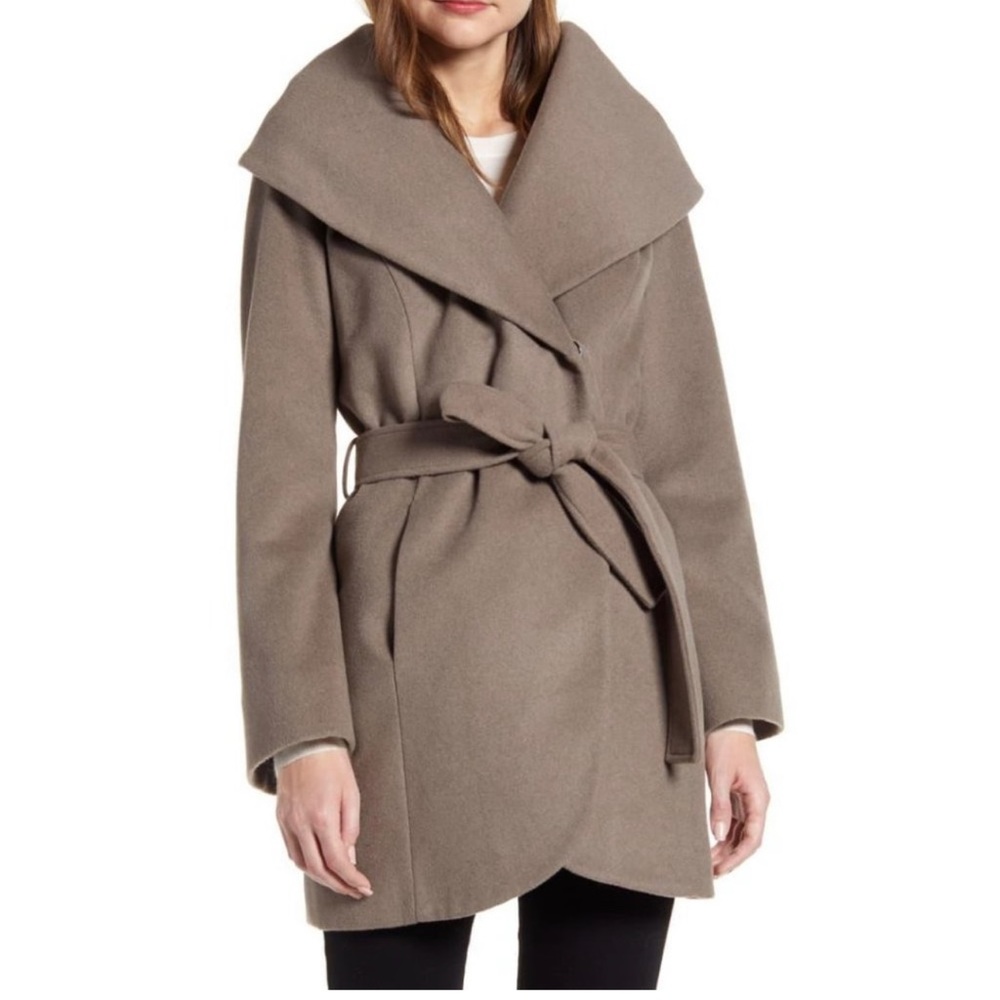 NWOT Halogen Wool Blend Wrap Coat